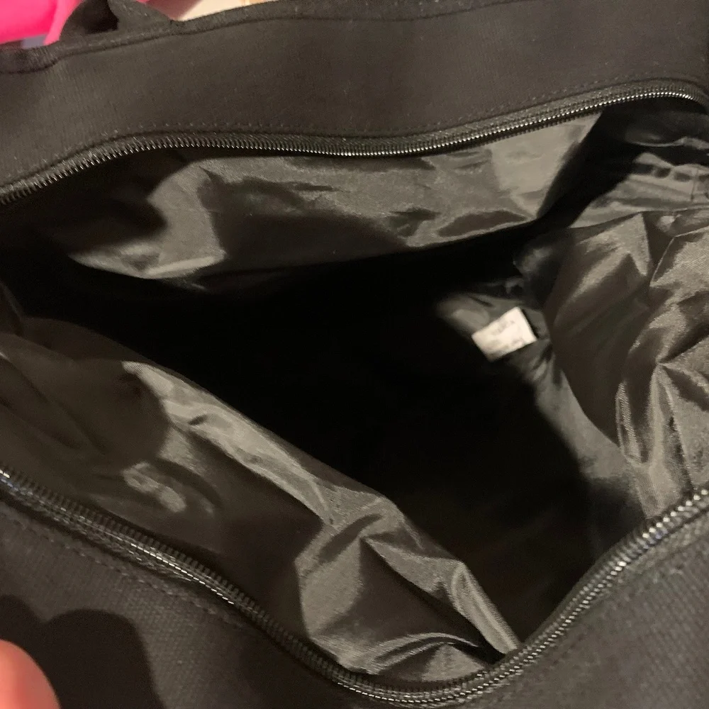 NWT Victoria’s Secret Black/Silver/Pink Sequin Canvas Tote Bag